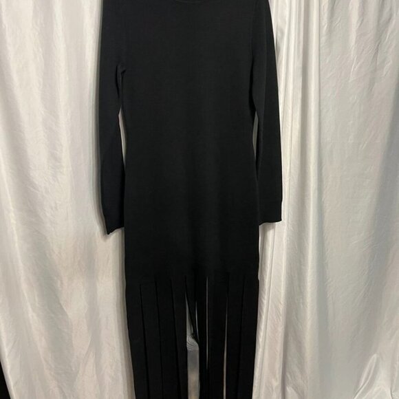 Michael Kors Collection Merino Wool Turtleneck Streamer Dress Black M NWOT - Picture 8 of 13